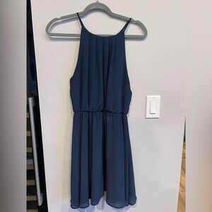 Elegant Navy Blue Sleeveless Dress